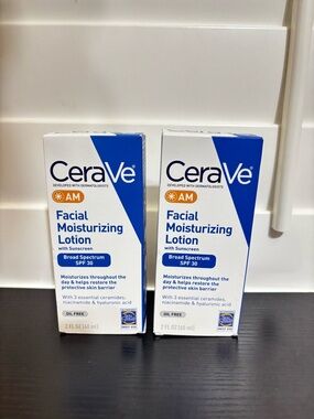2x CeraVe AM Facial Moisturizing Lotion SPF 30 – NEW